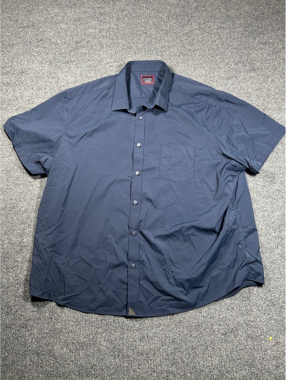 Untuckit Men's Short Sleeve Button-Up Shirt Navy Blue XXL